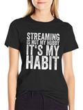 Streaming Habit Graphic Tee - Black