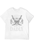 Silent But Dadly Ninja Skull Graphic Tee