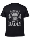 Silent But Dadly Ninja Skull Graphic Tee