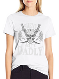 Silent But Dadly Ninja Skull Graphic Tee