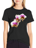 Floral Orchid T-Shirt - Black