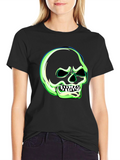 Glow-in-the-Dark Skull Graphic T-Shirt
