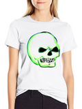 Glow-in-the-Dark Skull Graphic T-Shirt