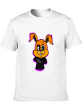 Cartoon Bunny Graphic Black T-Shirt