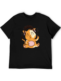 Cute Melomaniac Cat Black T-Shirt