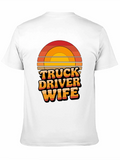 Truck Driver Wife Retro Sunset Graphic T-Shirt