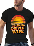 Truck Driver Wife Retro Sunset Graphic T-Shirt