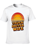 Truck Driver Wife Retro Sunset Graphic T-Shirt