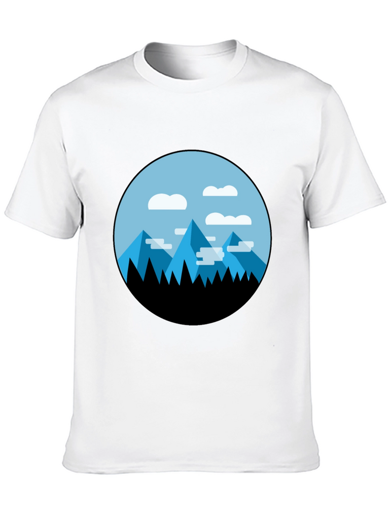 Geometric Mountain Scene Tee