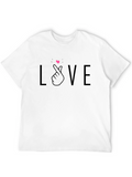 Love Finger Heart Black T-Shirt