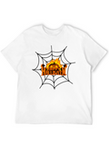 Happy Halloween Pumpkin Spiderweb Black T-Shirt