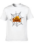 Happy Halloween Pumpkin Spiderweb Black T-Shirt