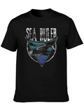 Sea Ruler Shark Graphic Mens T-Shirt