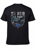 Sea Ruler Shark Graphic Mens T-Shirt