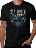 Sea Ruler Shark Graphic Mens T-Shirt