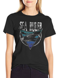 Sea Ruler Shark Graphic Mens T-Shirt