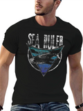 Sea Ruler Shark Graphic Mens T-Shirt