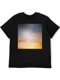 Sunset Sky Graphic Black Tee Shirt