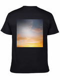 Sunset Sky Graphic Black Tee Shirt