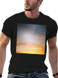 Sunset Sky Graphic Black Tee Shirt