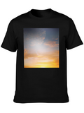 Sunset Sky Graphic Black Tee Shirt