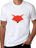 Black T-Shirt with Fox Graphic