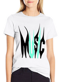 Music Graphic Print T-Shirt - Black