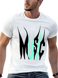 Music Graphic Print T-Shirt - Black