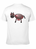 Cartoon Cow Black T-Shirt - Fun Novelty Tee