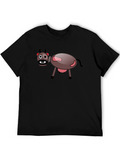Cartoon Cow Black T-Shirt - Fun Novelty Tee