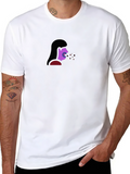 Novelty Black T-Shirt - Woman Coughing Design