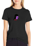 Novelty Black T-Shirt - Woman Coughing Design