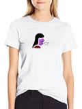 Novelty Black T-Shirt - Woman Coughing Design