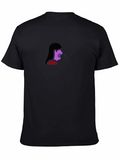 Novelty Black T-Shirt - Woman Coughing Design