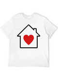 Home Heart T-Shirt - Black Casual Tee