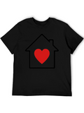 Home Heart T-Shirt - Black Casual Tee