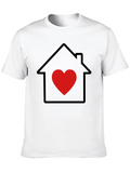 Home Heart T-Shirt - Black Casual Tee