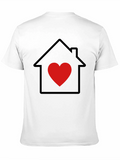 Home Heart T-Shirt - Black Casual Tee