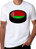 Belarus Flag Hockey Puck Graphic Tee
