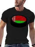 Belarus Flag Hockey Puck Graphic Tee
