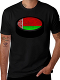 Belarus Flag Hockey Puck Graphic Tee