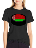 Belarus Flag Hockey Puck Graphic Tee