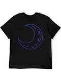 Crescent Moon Graphic T-Shirt - Black