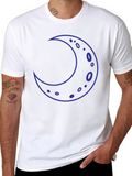 Crescent Moon Graphic T-Shirt - Black