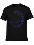 Crescent Moon Graphic T-Shirt - Black