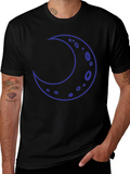 Crescent Moon Graphic T-Shirt - Black