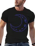 Crescent Moon Graphic T-Shirt - Black