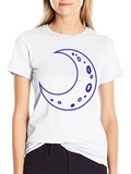Crescent Moon Graphic T-Shirt - Black