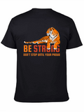 Be Strong Tiger Graphic Black T-Shirt