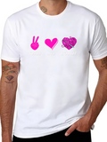 Peace Love Crochet Black T-Shirt